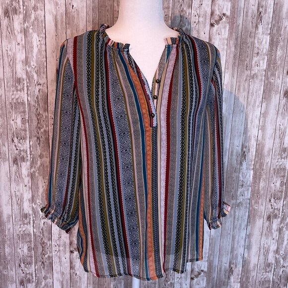 Christopher & Banks 3.4 Sleeve Blouse size Med Petite - Picture 1 of 5